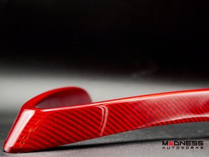Alfa Romeo Stelvio Front V Shield Grill Frame + Emblem Frame Kit - Carbon Fiber - Red Candy
